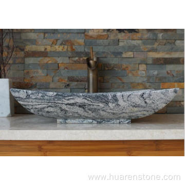 Juparana multicolor grey granite vessel sink